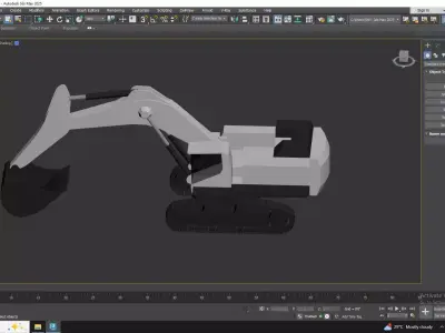 Excavator Mining R9100N Simplified Low-poly 3D model