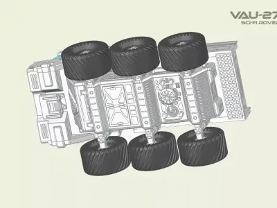 VAU-27 sci-fi rover 3D print model