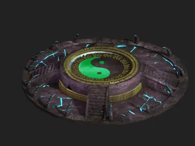 Tai Chi altar respawn Dragons   platform shrine stairs 3D model