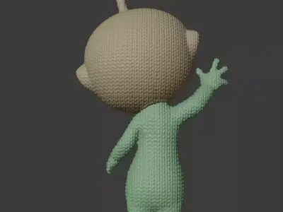 Knitted Alien Toy - 3D Print Model 3D print model