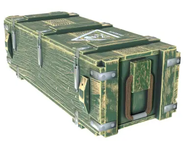 Military Box Low-poly 3D model 8