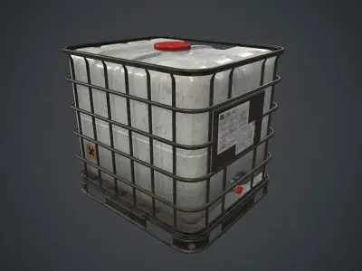Water Plastic Tank PBR Game Ready Low-poly 3D model