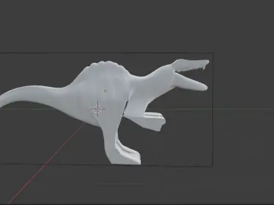 Spinosaurs Half-Modeled model for practice modelling Free 3D model