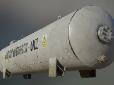 Industrial liquid nitrogen storage tank 3D model