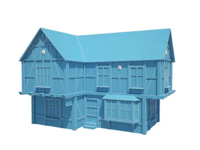Medieval Building 15 Townhouse Low-poly 3D model