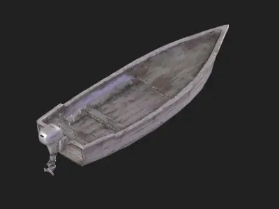small wooden boat Low-poly 3D model purchase