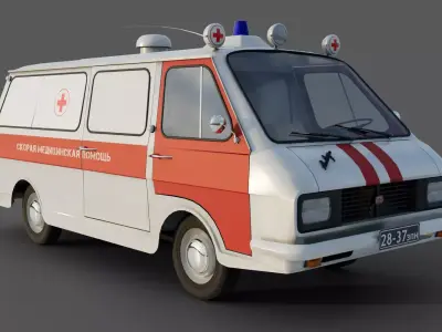 RAF-2203 ambulance Low-poly 3D model