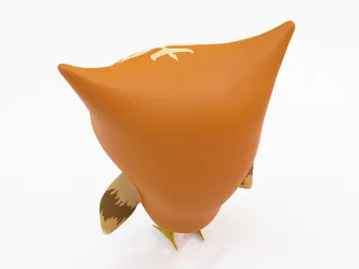 Owl low poly cartoon 3d model  Low-poly 3D model