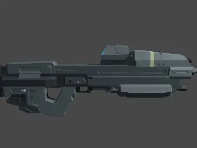 Halo Reach assault rifle low poly  3D model