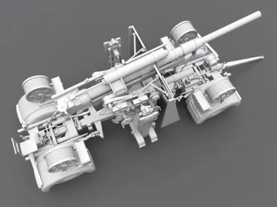 Flak 88 WWII Artillery Scale model 3D print model