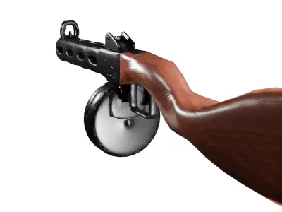 Toon PPSh-41 Low-poly 3D model