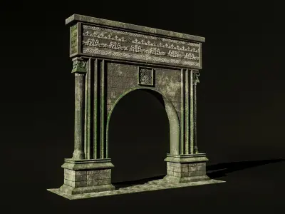 Medieval Gate Entrance Low-poly 3D model