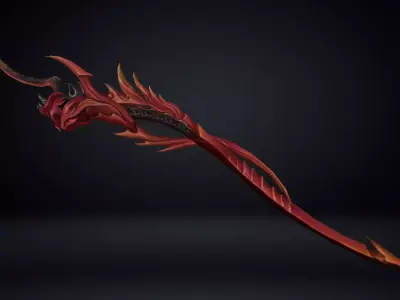 Futuristic Sword Low-poly 3D model 13