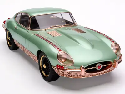 Luxury Jeweled Classic Jaguar E-Type Low-poly 3D model