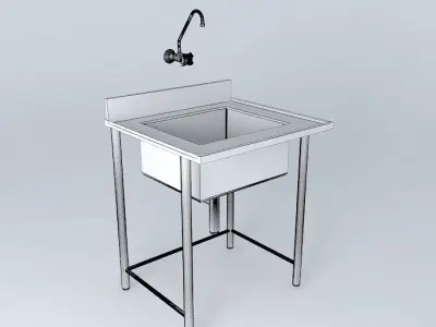 Kit215 Bancada Inox Cuba V2 por Alex Marques Free 3D model