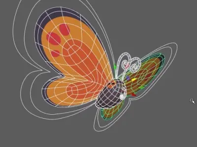 Cartoon butterfly 3D model buy