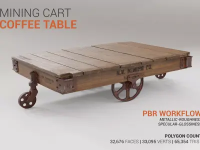 Mining Cart Coffee Table 3D model