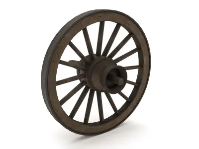 Old Wooden Wheel Low-poly 3D model by AndersonJuniorCG