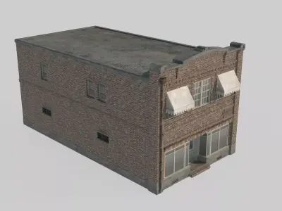 20th century architecture storefronts residences 3D model