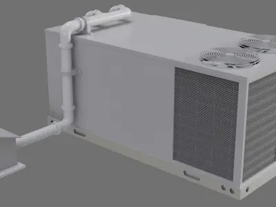 Rooftop AC Unit 1A Low-poly 3D model