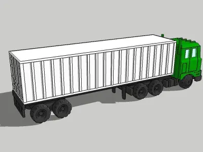 Modern Trailer Truck 2pcs by Outland Models 3D Printable 3D print model