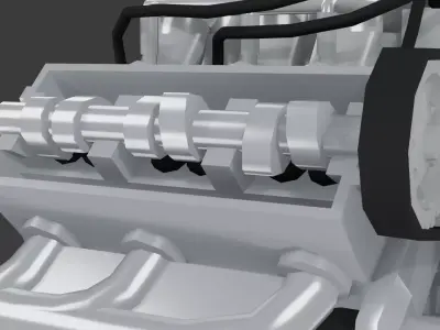 Audi V6 ABC Low poly Low-poly 3D model