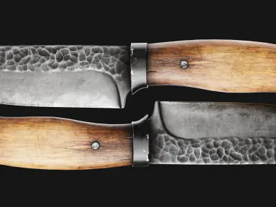 Hunting Knife Low-poly 3D model 10