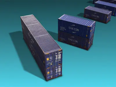 Shipping Container 08 Low-poly 3D model