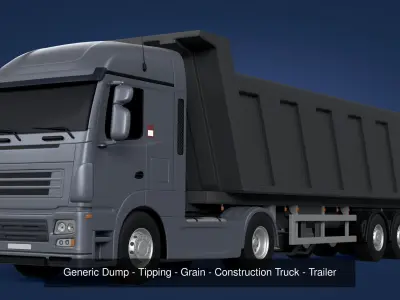 Generic Heavy trucks  -- Cement Mixer - Tipping - Construction 3D Model Pack