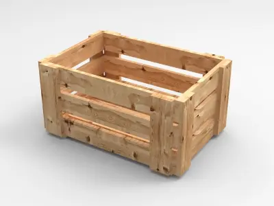 Wood board crate 3D model