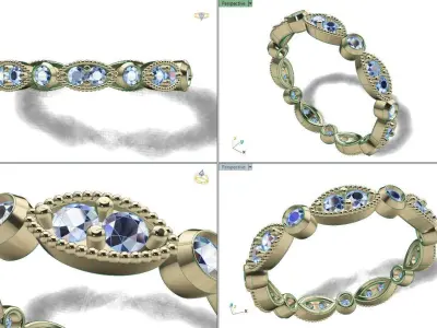 Dainty Antique Infinity Band Ring 3D print model