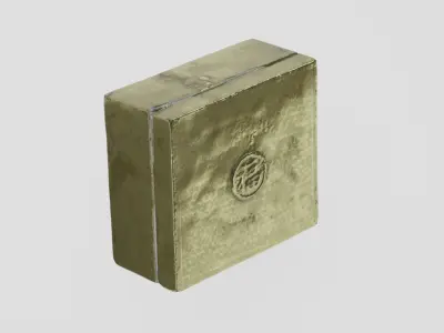 Brass Snuff Box Oriental photogrammetry scan PBR 4K textures Low-poly 3D model