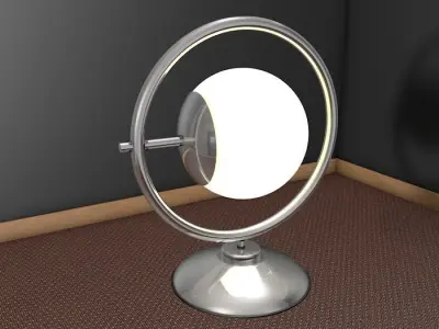Futuristic Table and Lamp Free 3D model