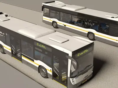 City Bus with interior 3D model purchase
