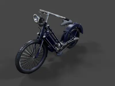 Antique Hildebrand And Wolfmuller Bike - Low Poly  Low-poly 3D model
