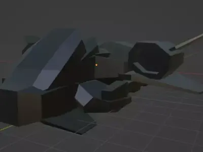 Spaceship robot Free low-poly 3D model
