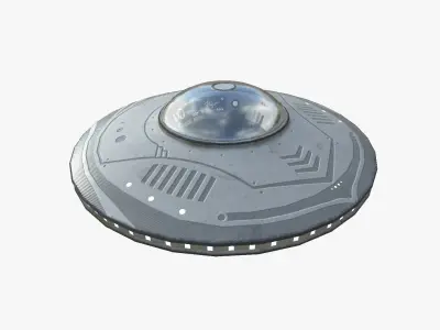 Alien Spaceship UFO B09 Full White - Sci Fi Spacecraft Design Low-poly 3D model