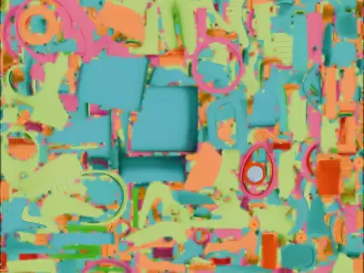 Colorful Water Gun Toy 3D Model Low-poly 3D model