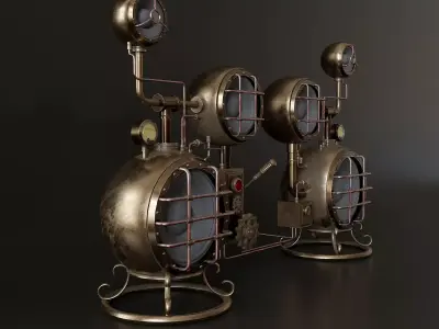 Steampunk computer speakers 9 3D model