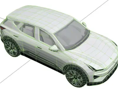 Polestar 2025 Low Poly Electric Sedan Vehicle Model Low-poly 3D model