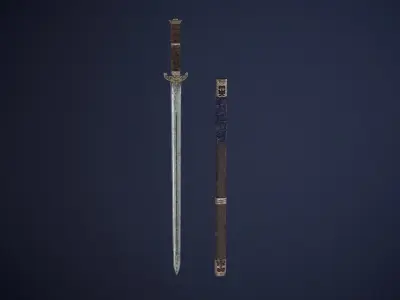 Chinese Sword Low-poly 3D model