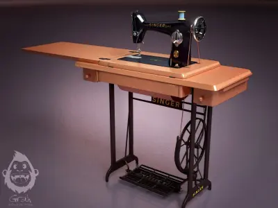 retro sawing machine Singger brand 3D model