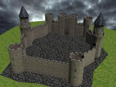 Medieval Castle Low-poly 3D model shop