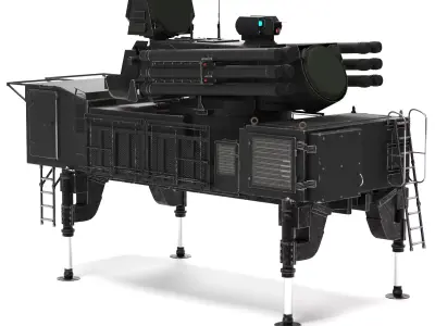 Russian Pantsir S1 PBR  Rigged  Low-poly 3D model
