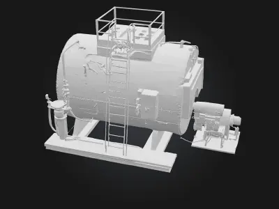 Industrial Boiler Unit  Heavy-Duty Power for Industrial Scenes 3D model