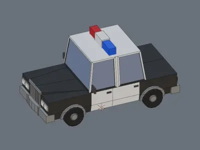 Police car Low-poly 3D model