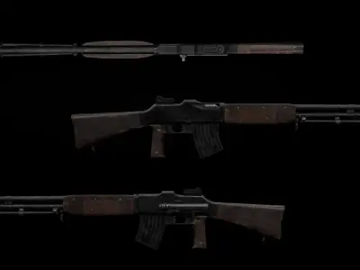 Swedish Kg 21 - Low-poly 3D model PBR  Low-poly 3D model