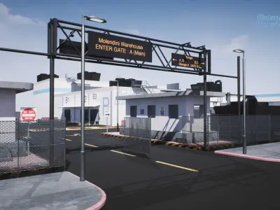 Modular Warehouse II Environment Low-poly 3D model