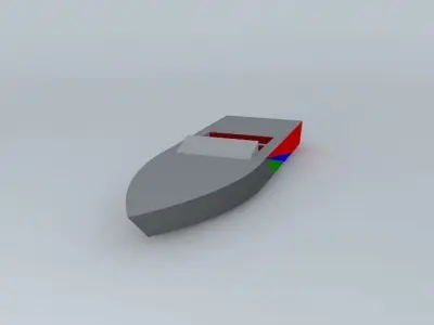SpeedBoat boat with stripe Free 3D model