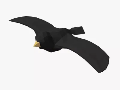 Low Poly Bird - Rigged Low-poly 3D model
